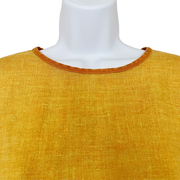 VTG CTC Carol Turner Collection Boxy Top Oversized Pullover Mustard Laganlook, S - Picture 3 of 12